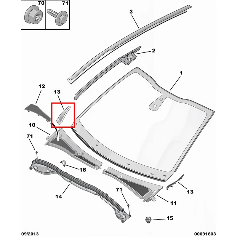 2PCS Car Front Windshield Wiper Side Extension Trim Cover Side Cowl Water Drain Panel 96748542XT 96748540XT for Peugeot 208 2008