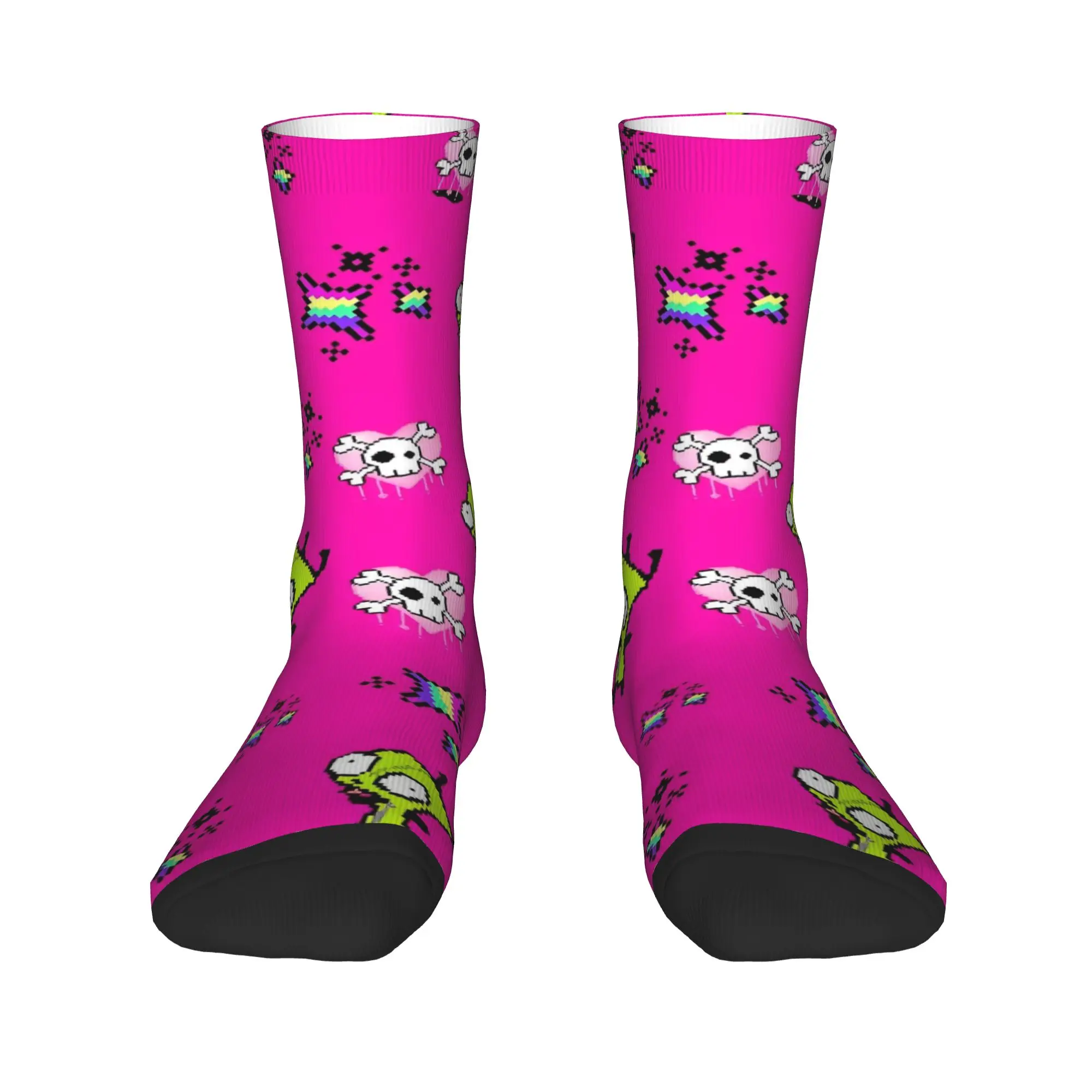 Invader Zim Gir Dib Robot Socks Men Women Polyester Funny Socks Harajuku Spring Summer Autumn Winter Middle Tube Socks Gifts