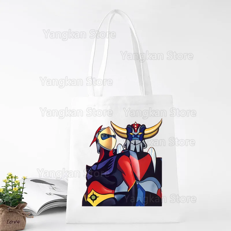 

Японский робот, аниме, сумка для покупок, эко-холст, хлопок, сумка Bolsas De Tela, многоразовые сумки для покупок