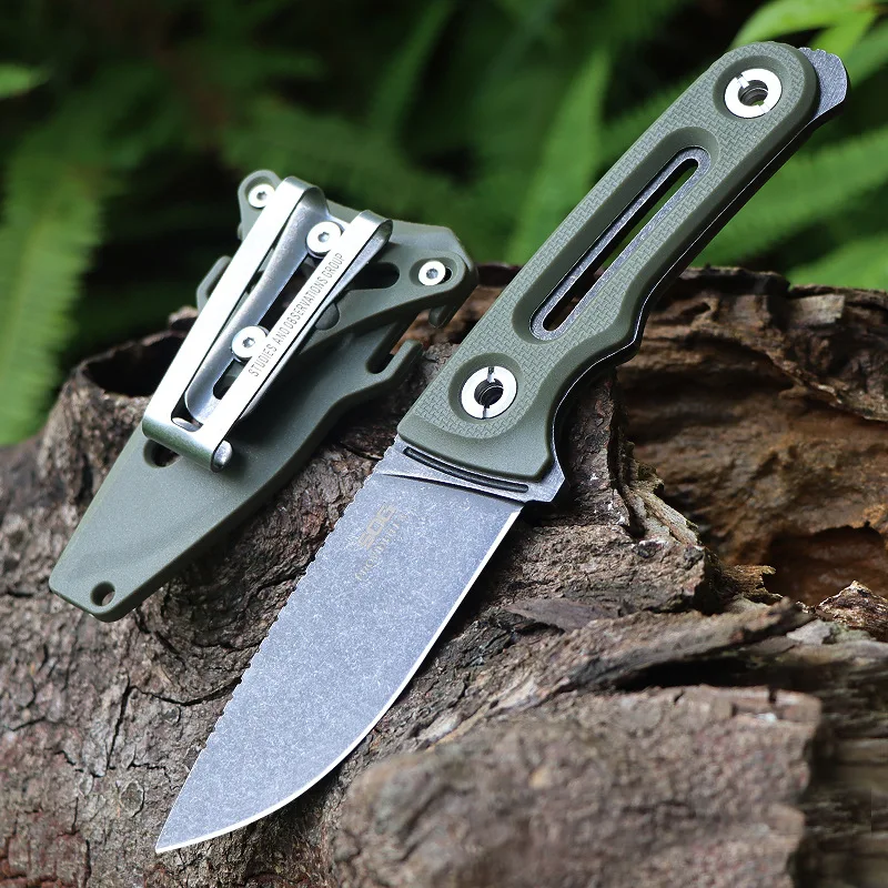 

Fixed Blade Knife 3CR13 steel Blade with K sheath G10 handle Camping Knife Straight Outdoors EDC Tool