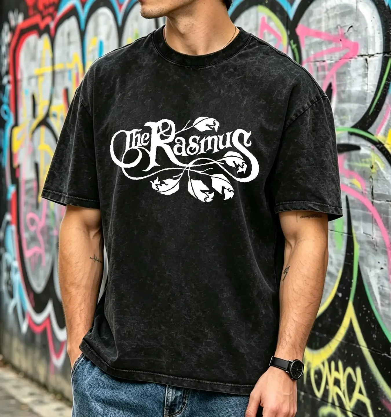 washed T Shirt The Rasmus 03s vintage size L long or short sleeves vintage Washed Top For Everyday Wear fashion Stylish