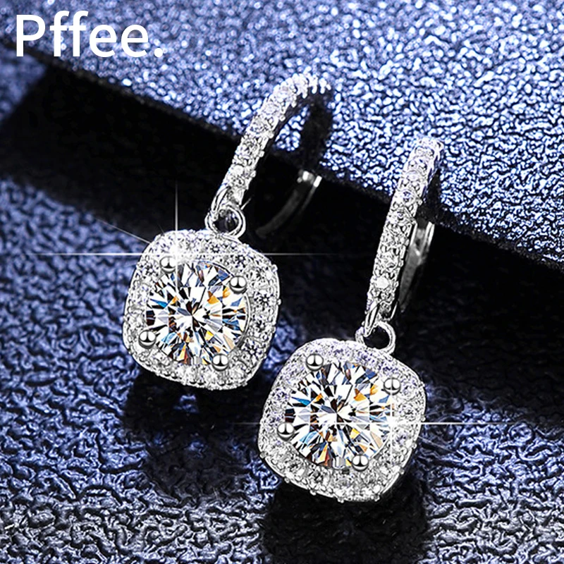 

1 Carat Moissanite Earrings For Women 925 Sterling Silver Certified Pendant Earring Luxury Wedding Jewelry Valentines Day Gift