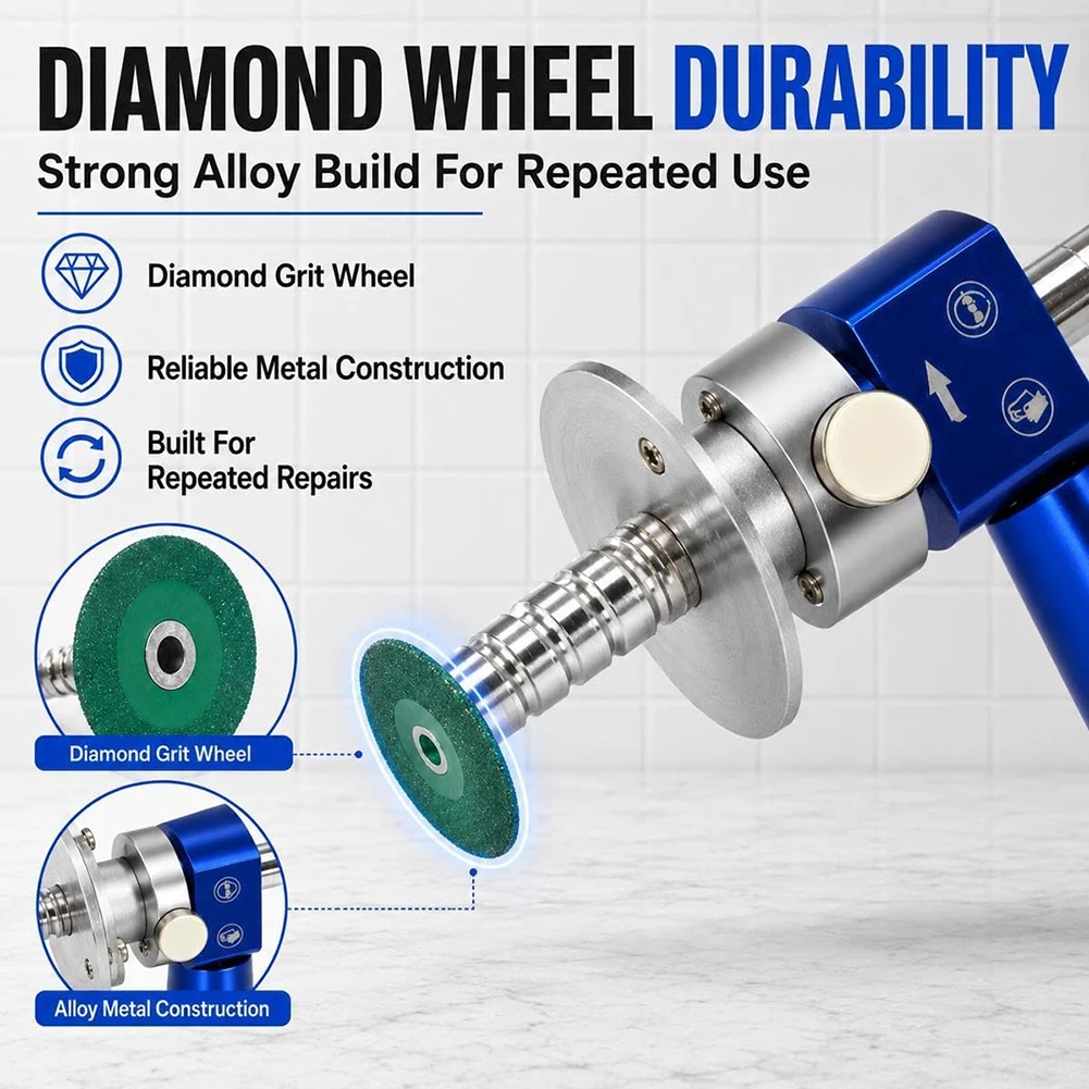 PVC Inside Pipe Cutter Precise Copper Pipe Cutter Flush Cut Pipe Plumbing Tool Adjustable Depth Guide With Diamond-Cutting Wheel