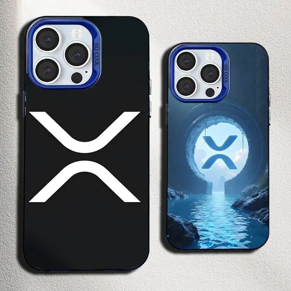 

Xrp Ripple Crypto Phone Case For iPhone 16,15,14,13,12,11,Mini,Pro,SE,MAX Blue Matte Silicone Cover