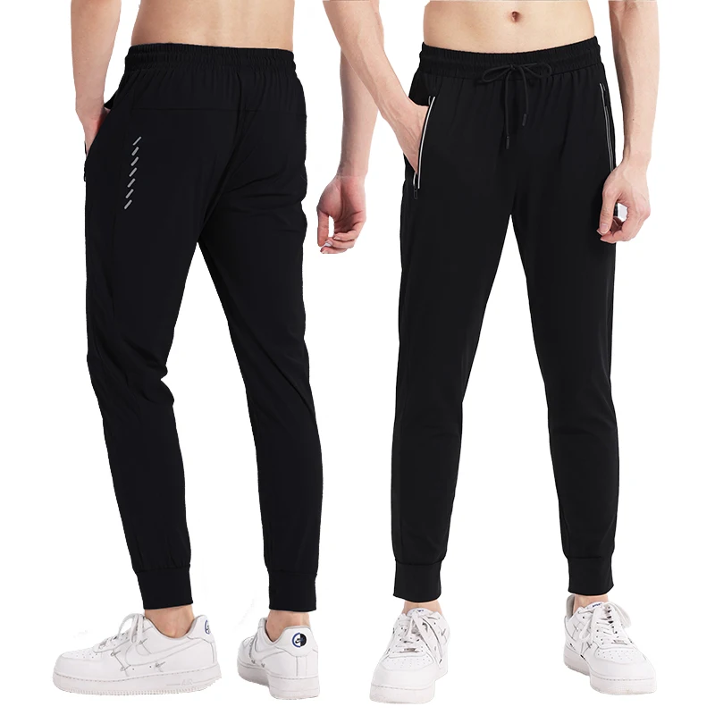 Pantalones transpirables de entrenamiento de atletismo para hombre, mallas delgadas y sueltas con bolsillos, ropa de ejercicio de gimnasio, leggings