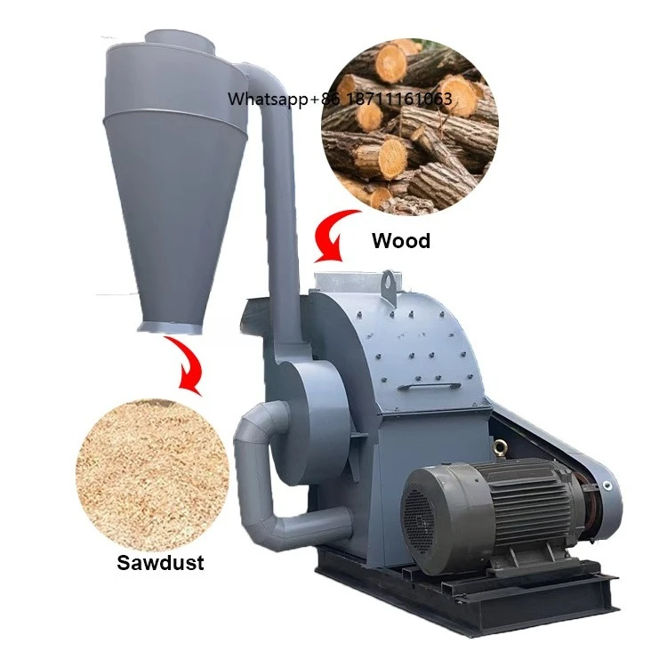 Fine Wood Powder Grinder Hammer Mill Olive Tree Branch Waste Timber Wood Crusher Machine