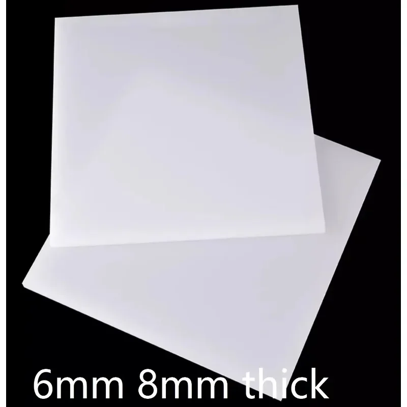 White PA66 Nylon Plate 6mm 8mm Thick Durable Insulating Rubber Sheet Rigid Plastic Block Tools