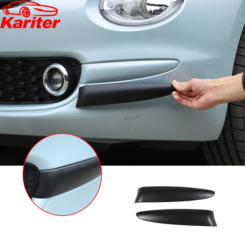ABS Car Front Fog Lamp Side Fang Protection Cover Trim Kit Anti-Scratch Sticker For Fiat 500 2007-2025 Car Accessories