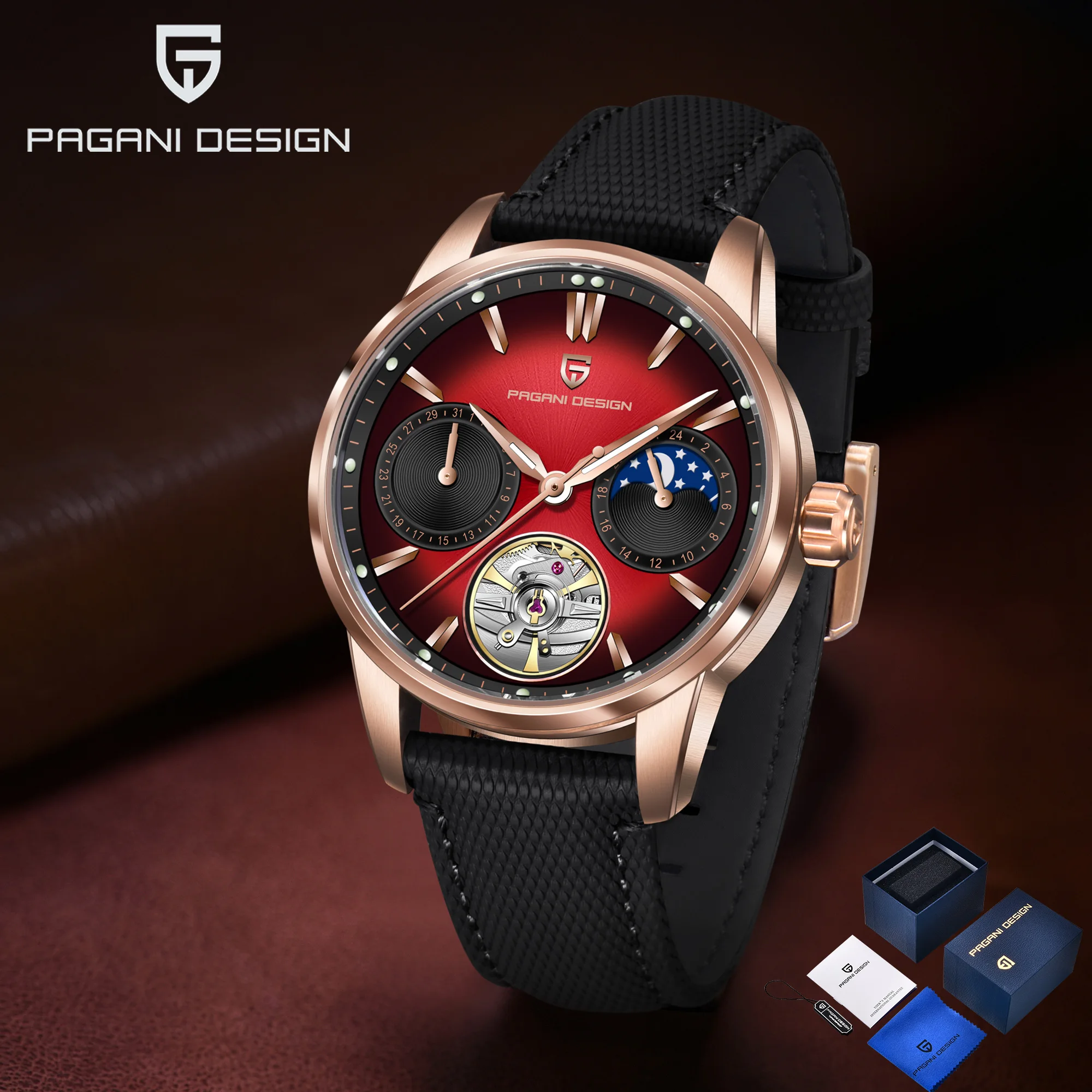 2025 جديد ساعة رجالي PAGANI تصميم فاخر ساعات آلية للرجل توربيون التلقائي ساعة اليد موضة الرياضة ساعة هدية صندوق