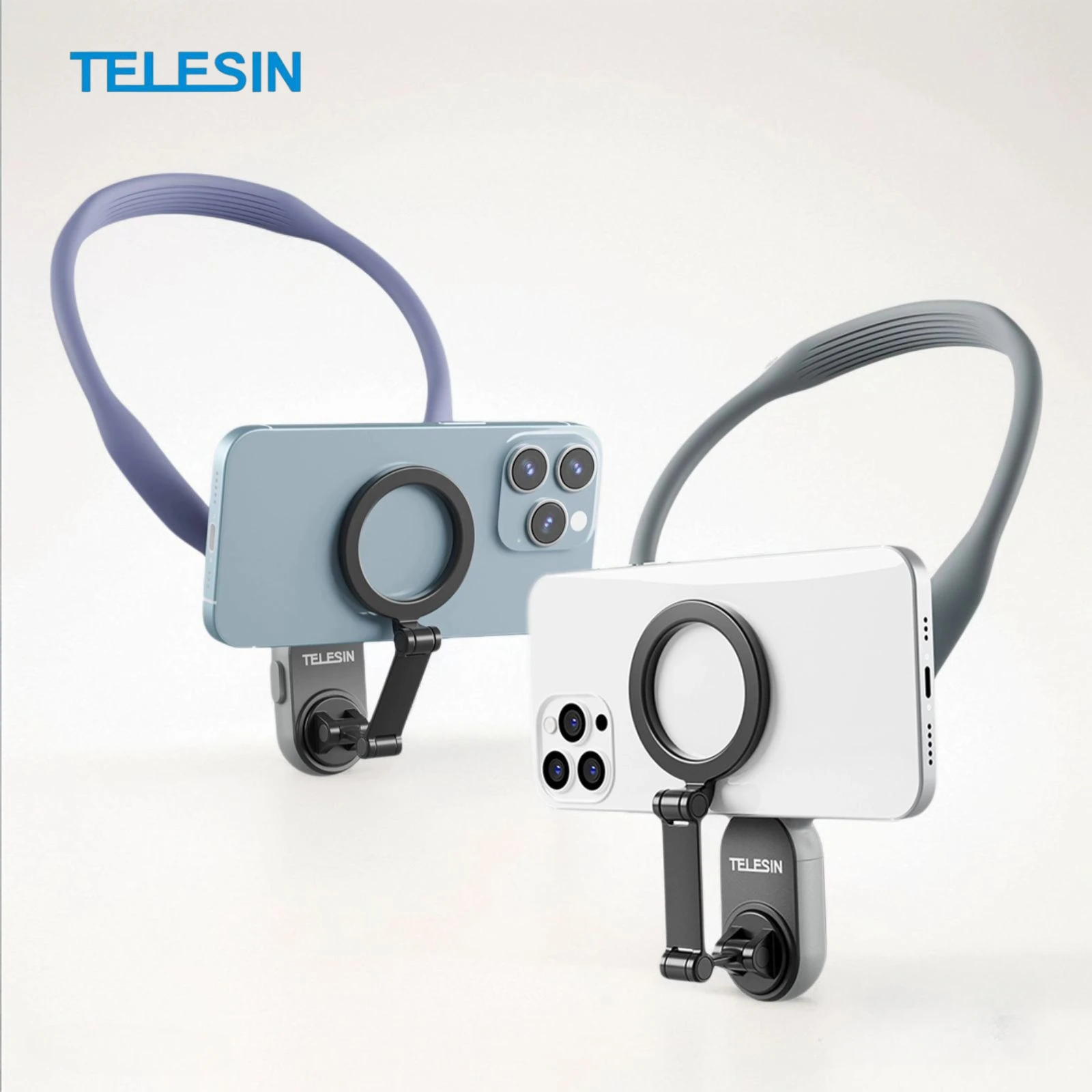 

TELESIN Silicone Magnetic Neck Mount for iPhone 16 15 14 13 12 SAMSUNG HUAWEI XIAOMI Quick Release Mount Phone Accessories