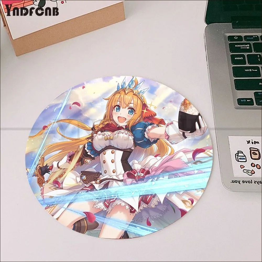 Princess Connect Mousepad Round Custom Skin Desktop Desk Mat Gaming Accessories Students Writing Pad Mouse Pad for Mouse Carpet