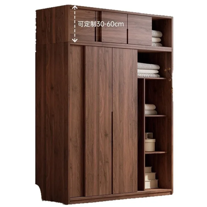 

Шкафы из цельного дерева, раздвижные шкафы для спальни, маленькой квартиры, современная простая средняя мебель для дома Шкафы Для Одежды ZY40YG