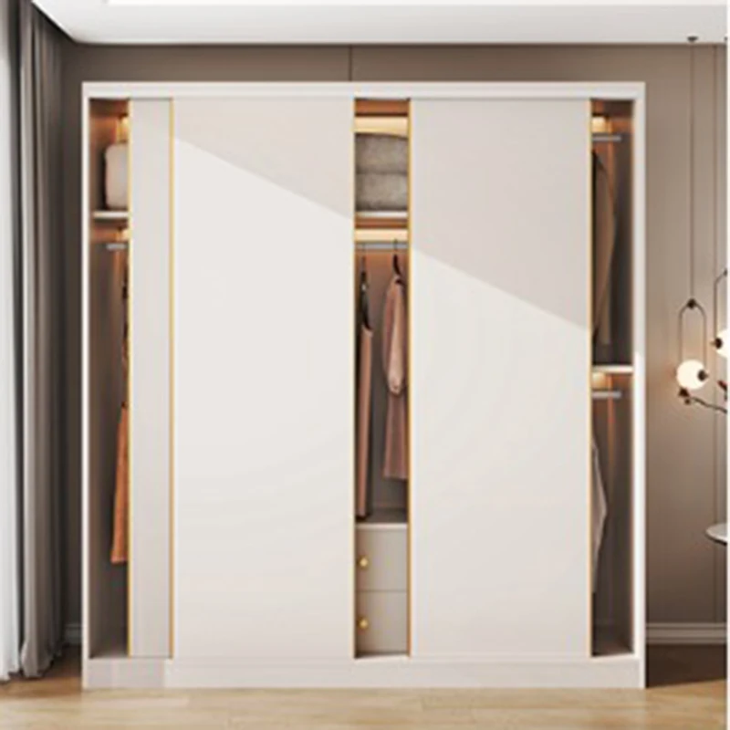 

White Design Closet Luxury Cream Cloud Room Decor Professional Vintage Universal Wardrobe Save Space Guarda Roupa Home Design