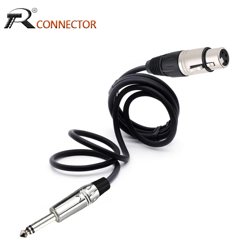 6.35mm Mono Jack 3pins Male to XLR Female Balanced Microphone Interconnect Audio Cable Quarter Inch to XLR Cord 1m 2m 5m 8m 10m