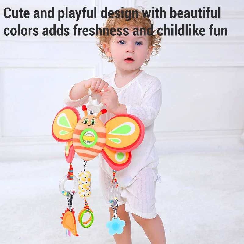 Seggiolino auto per bambini Passeggino Animale del fumetto Campana Giocattoli Educazione precoce Attività manuale Sviluppo Peluche sensoriale Musica Sonaglio Giocattoli Regalo