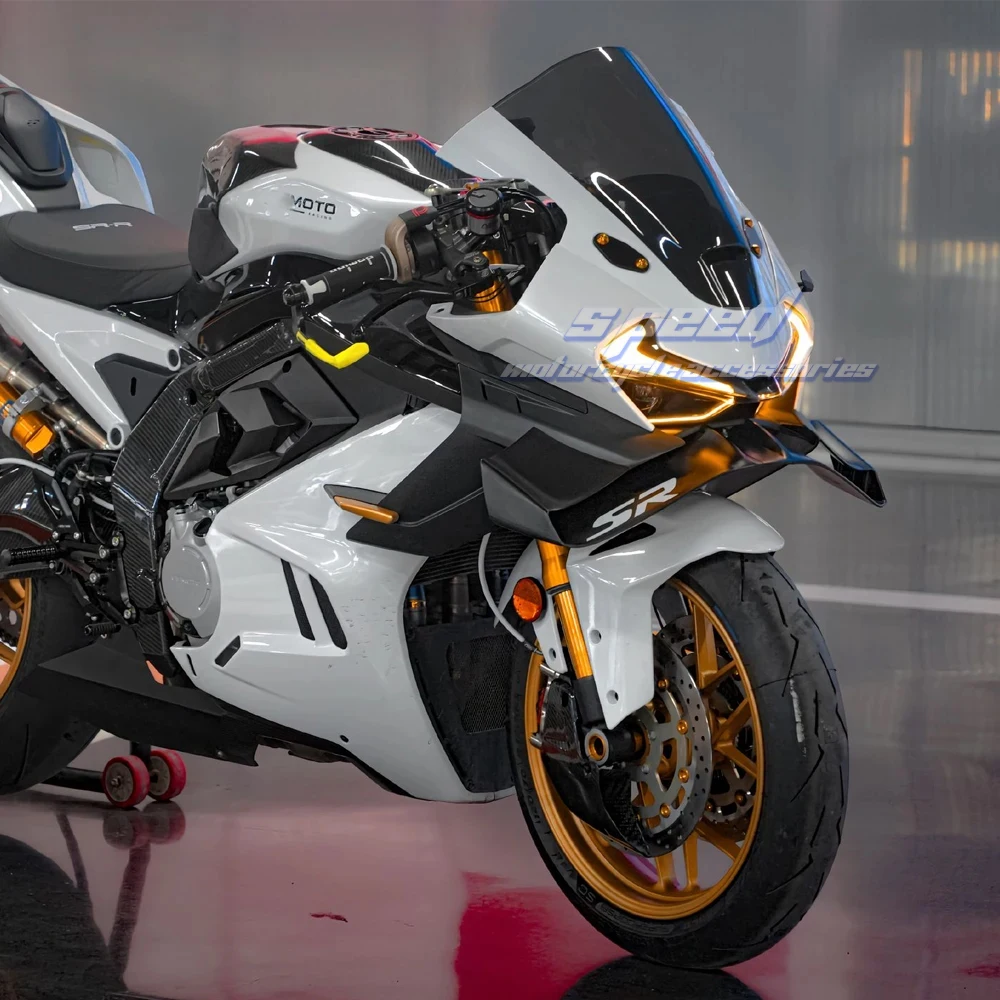 CFMOTO 675SR-R 675 SR-R에 적합한 경쟁력 있는 로워 립 스포일러, 대형 프론트 립, 손상 없는 스트레이트 업 사이드 엣지 스포일러 개조 썸네일 4