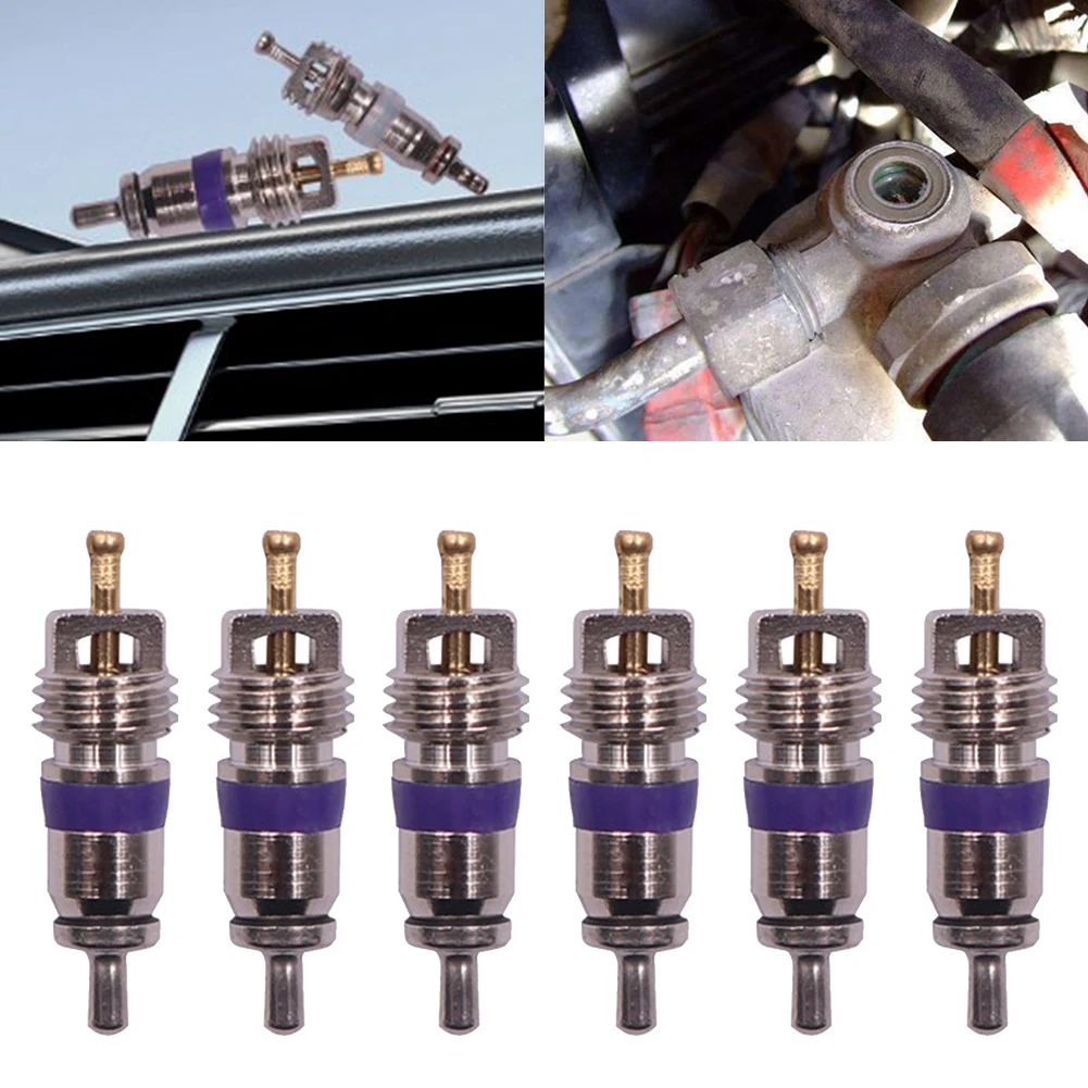 6pcs Car Valve Core Air Conditioner Valve Core For R134a Compatibility For BMW For Mini For Rover For Mercedes Air Conditioner