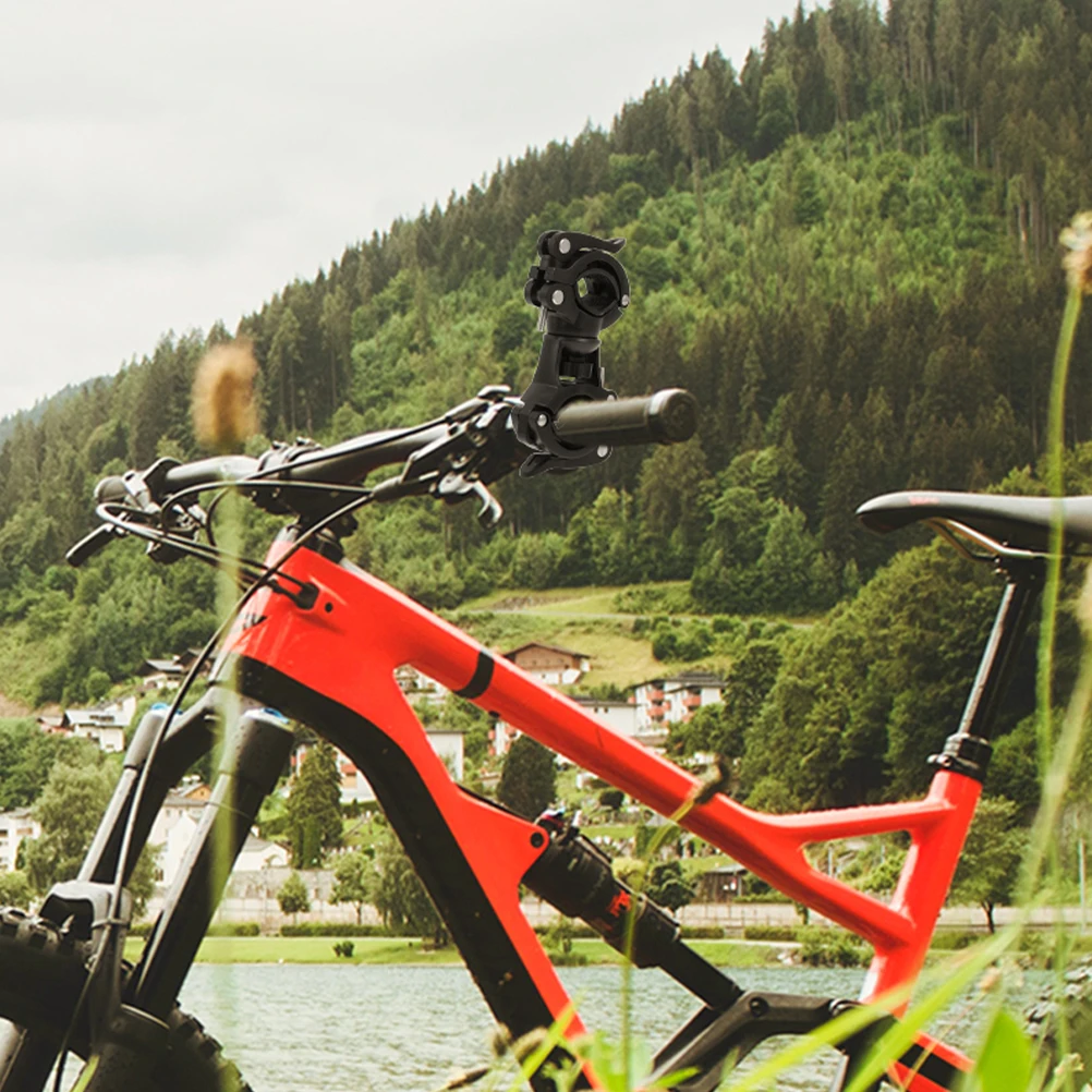 2 قطعة دراجة مصباح يدوي المشبك ثقب مزدوج تصاعد قوس خفيفة الوزن المقود حامل دراجة الشعلة حامل ل سكوتر كرسي متحرك