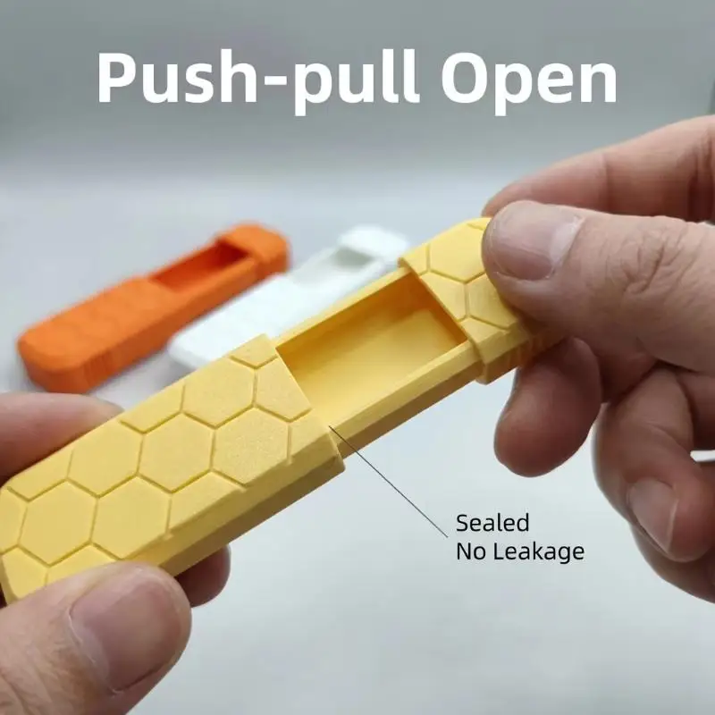 Sliding Open Pill Box Portable Mini 3D Printed Honeycomb Shape Medicine Container Daily Outdoor Carry Tool