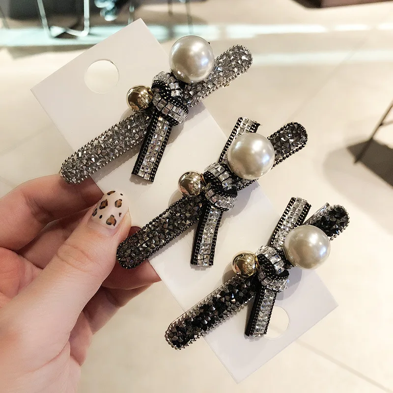 Luxury Crystal Pearl hair pins for women party hair decoration clips hair Clip accessories