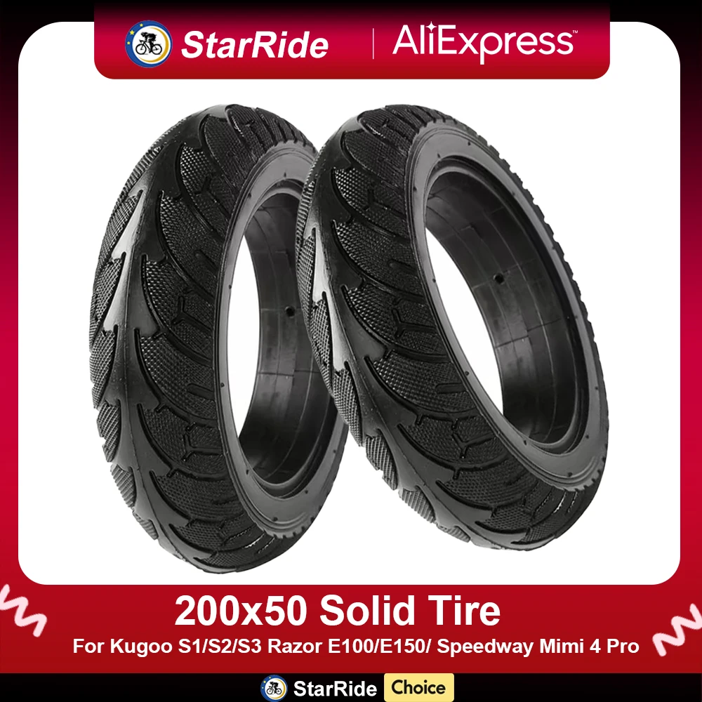

200x50 Solid Tire for Kugoo S1/S2/S3 Razor E100/E150/E200 Speedway Mini 4 Pro Scooter 200*50 Explosion Proof Puncture Tires