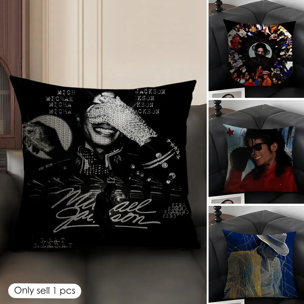 Michael Jackson8 Cushion Cover Natural Linen Organic Fabric Double-Sided Printing Breathable Perfect Gift For Decor