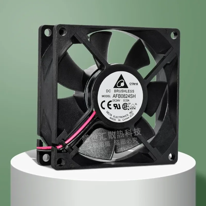 for AFB0824SH Delta 24V 0.33A Large Air Volume 8025 Chassis PWM Speed Measurement Alarm Double Ball Bearing Fan 8CM