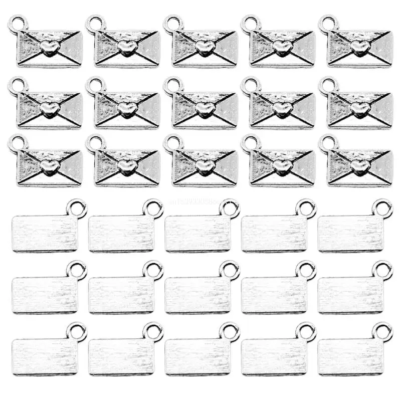 

Pack Of 30 Stylish Love Letter Charm in Antique Silver Perfect for DIY Jewelry Crafting and Unique Pendant Designs Dropship