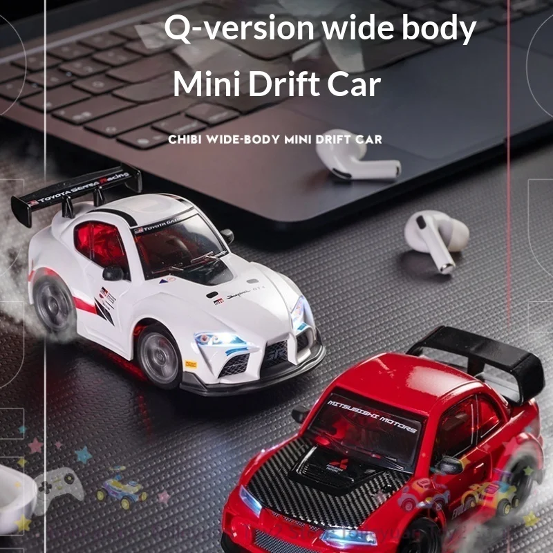 New In Stock Mini Desktop Remote Control Drift Car Four Wheel Drive Full Proportional Evo4 Licensed Model Racing Car