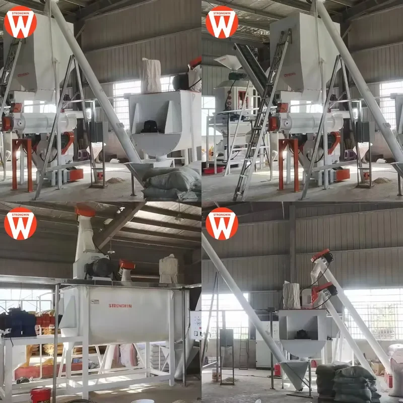 Recycling Machine 2026 1.5-2.5t/h Complete Small Scale Animal Feed Production Plant Including Feed Processing Machines