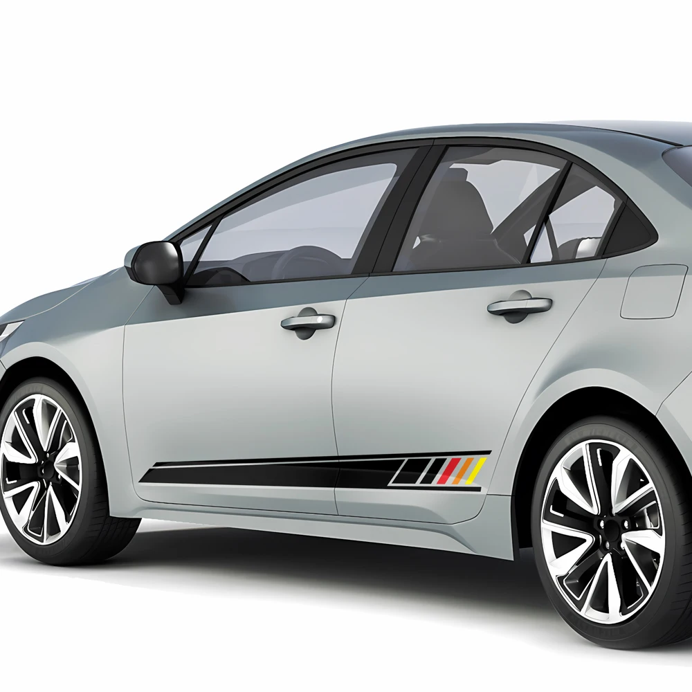 

2pcs Car Door Side Racing Stripes Sticker Graphics Kit Sport Side Decal for Toyota Corolla 2019-2025 Accessories