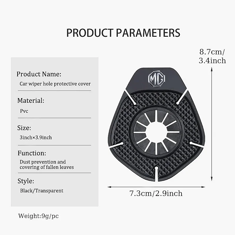 MG Car Windshield Wiper Arm Hole Cover Fit MG4 MG5 MG6 ZS EV HS GS, Wiper Hole Dustproof Protective Cap Auto Parts