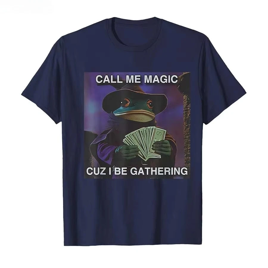 Funny Wizard Frog Mage Fantasy T-Shirt Cotton Casual Unisex Graphic Print Fan Gift Loose 2026 Summer Streetwear Hot Sale Tee