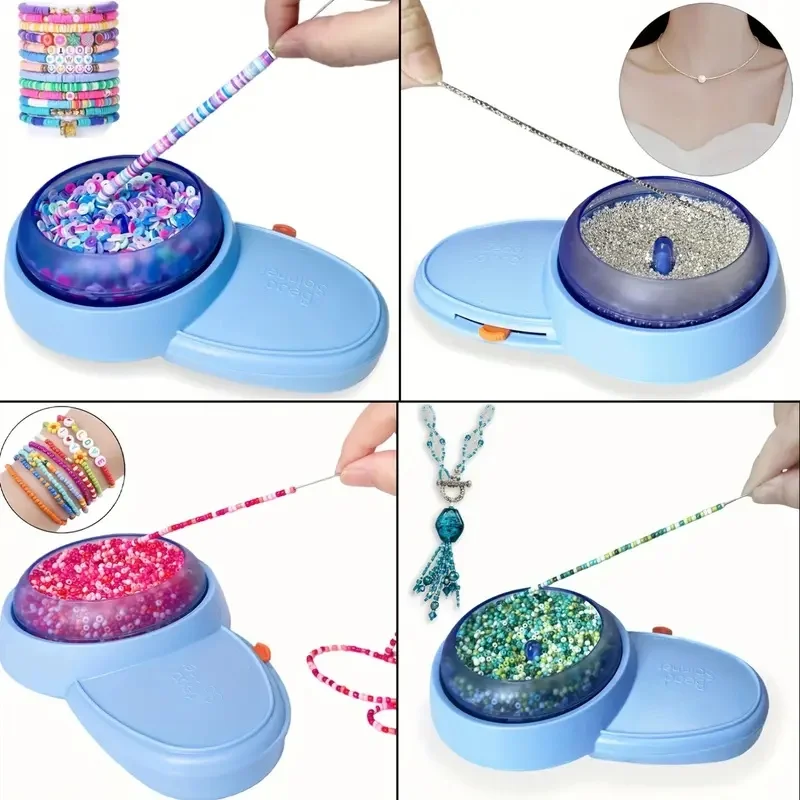 Electric Bead Spinner String Seed Beads Quickly Beading Bowl Loader Kit DIY Jewelry Making for Craft Seed Beading Supplies