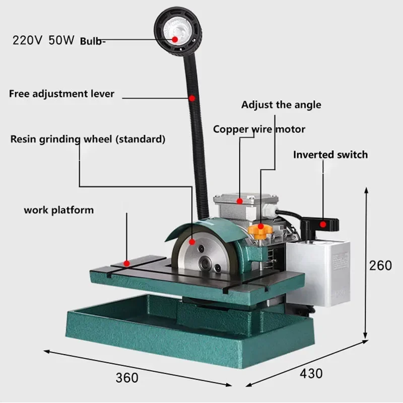 Portable CNC Lathe Tool Welding Sharpening Grinder, Alloy Turning & Boring Cutter Grinding Machine with Cooling Oil System