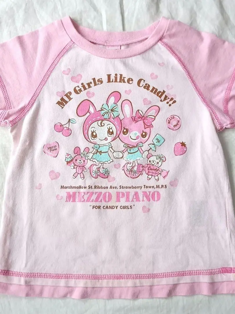 Cute Summer Candy T-Shirt Short Sleeve Soft Cute Girl's Clothing Retro Print round Neck Standard Fit Sweat Absorbent Cartoon ...