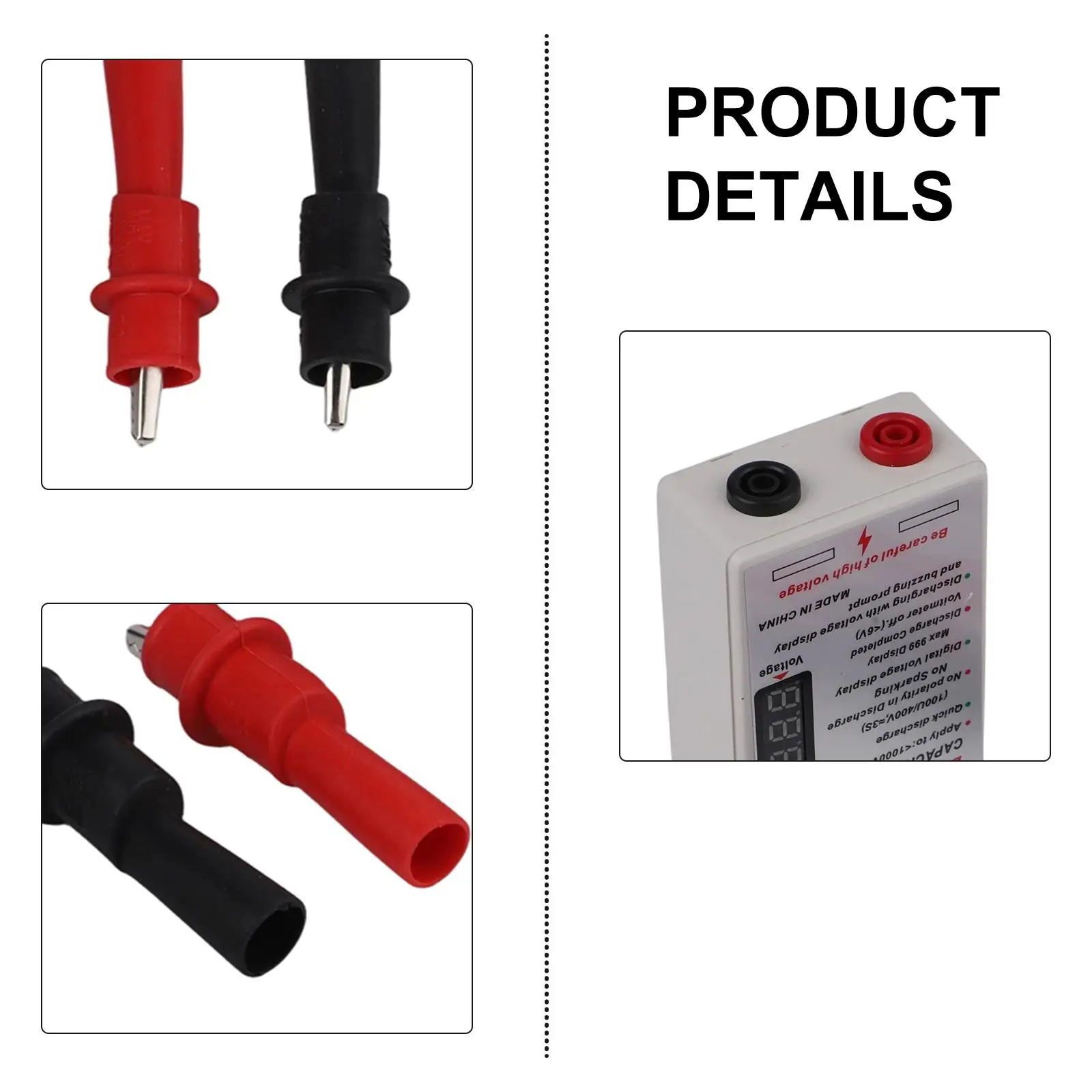 Electrician Voltage Tool 1000V Discharger Electrical Maintenance ABS Material Discharge Probes Included For Capacitor Testing