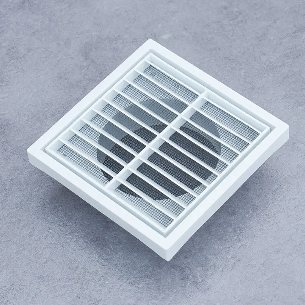 Wall Mounted Air Exhaust Vent Cover ABS Grille Rainproof Shutter Kitchen Bathroom Ventilation Duct Outlet Diffuser Mesh Screen