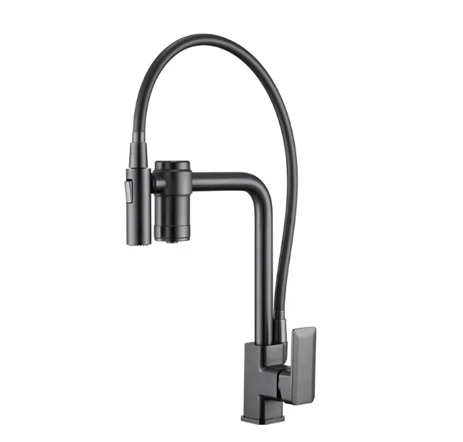 

All copper water filtration function rotating pull-out kitchen sink sink sink, hot and cold faucet