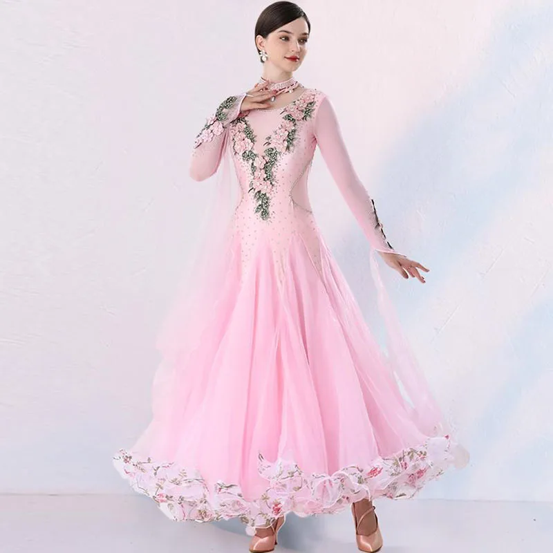 White Ballroom Dance Competition Dresses Standard Women\'s Performance Clothes High End Party Waltz Modern Stage Wear Costume