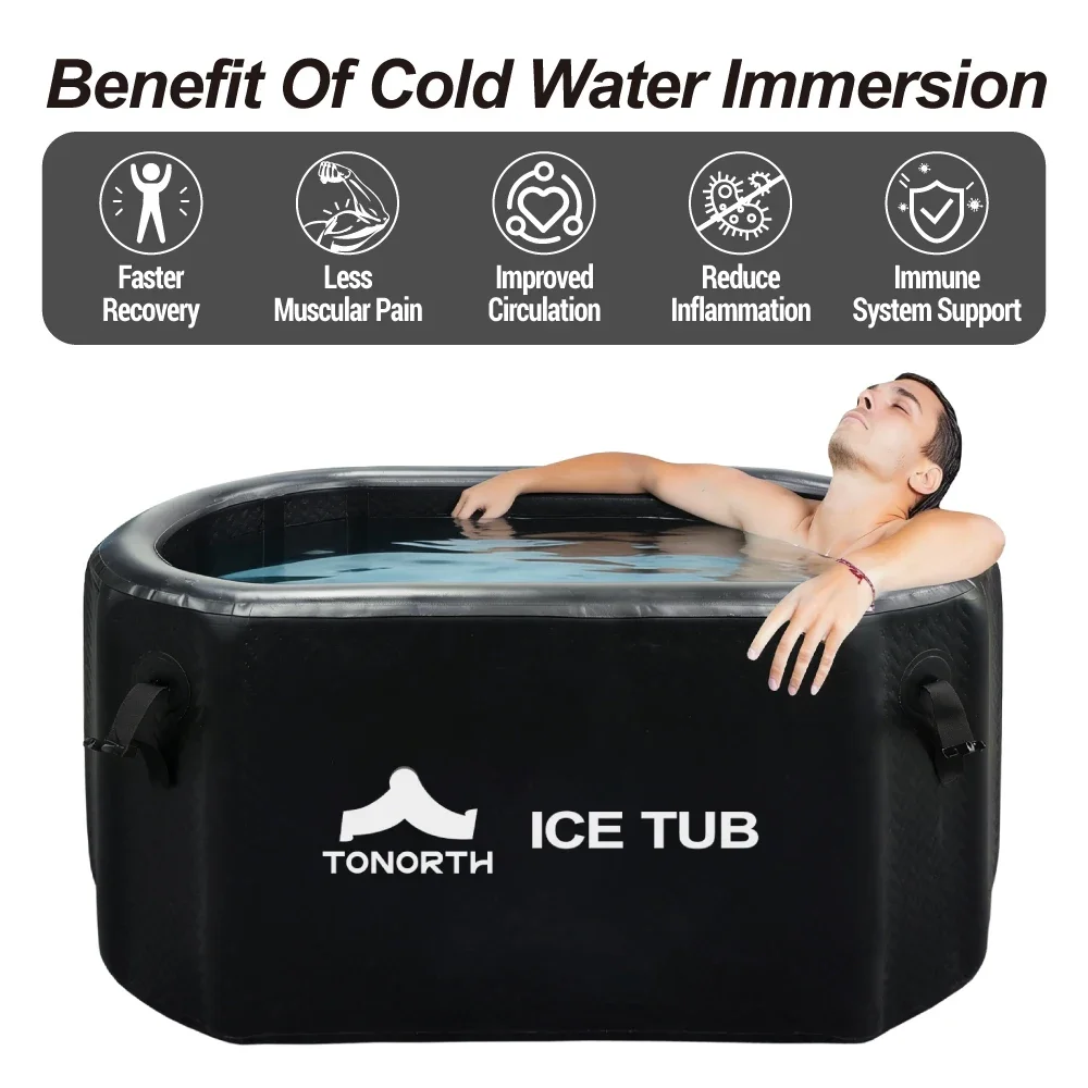 Inflatable cold tub, portable collapsible ice tub, 2-year warranty for athletes