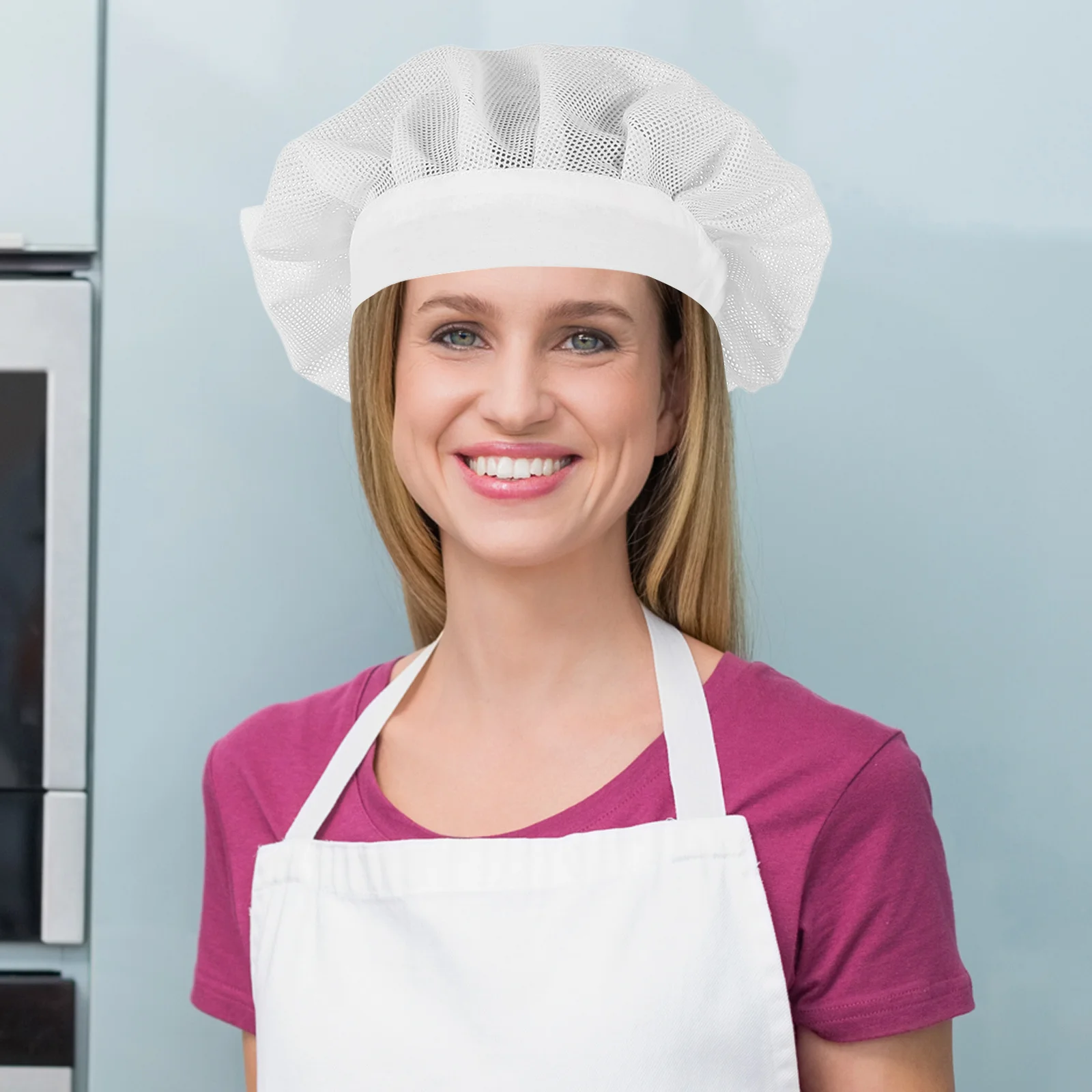 2 pièces chapeau de Chef cuisine respirant maille élastique casquettes de cuisine unisexe Service alimentaire chapeau de travail réutilisable lavable casquettes de Service alimentaire