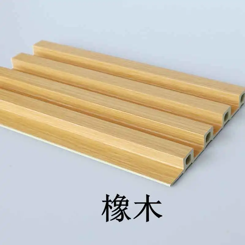 WPC Wall Panel Round Hole 10 Pcs 2300 MM X 150 MM X 17MM Fluted Interior Decoration Facade Building Bamboo Fiber Material Board