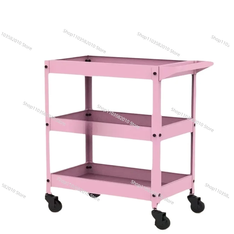 Push-Pull Removable 3-Tier Storage Cart, Household Storage & Haircut Tool Trolley Organizer