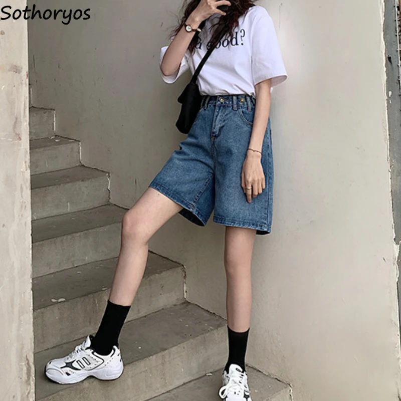 夏のデニムショートパンツ レディース ゆったり カジュアル ハイウエスト 個性的 ストリートウェア オールマッチ ヴィンテージ カレッジガールズ ウォッシュド 韓国ファッション