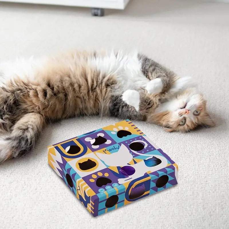 

Cat Puzzle Box Toy Interactive Cat Toys With Smart Sensor Cat Exercise Toys For Relieving Boredom Maze Game Toy For Most Cats