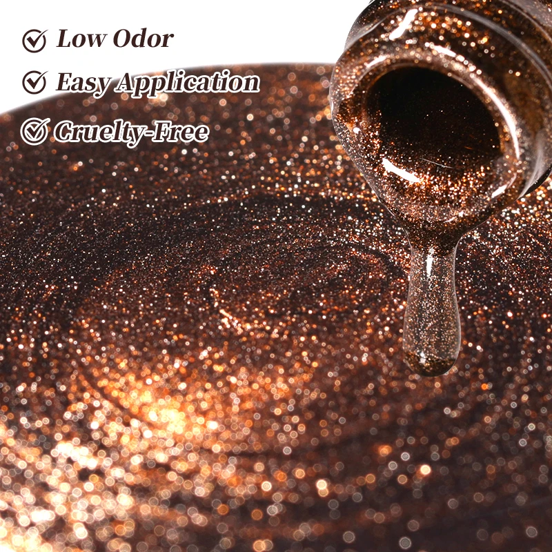 BORN PRETTY Coffee Chocolate Cat Magnetic Eye Gel Polish Golden Gradient 10ml Autumn Series Soak Off UV LED Nail Art DlY At Home