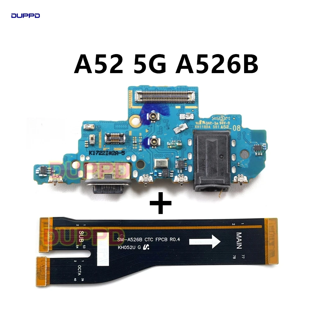 Port ładowania USB Złącze płyty dokującej Główna płyta główna Elastyczny kabel do Samsung Galaxy A52 5G A526B