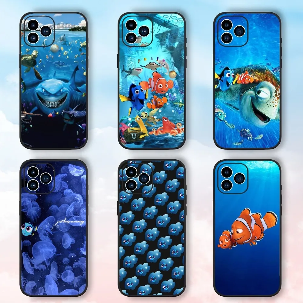 MINISO DISNEY Finding Dory Phone Case For Samsung Galaxy S24 S23 S22 S21 S20 FE S10 S9 S10E Plus Ultra Lite 5G Black Phone Case