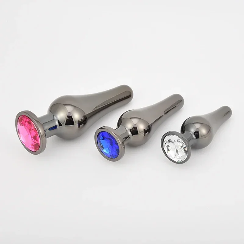 Gun Color Stainless Steel Anal Plug Dildo Sex Toys Products 3 Sizes Butt Plug for Women Sex Adult Game Prostate Massager